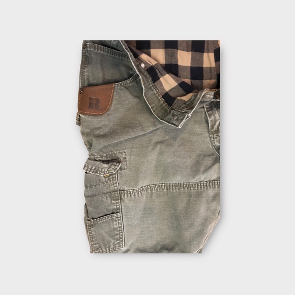 Wrangler Riggs Cargo Work Pants Size 42X30 Double Knee Greenish - Picture 3 of 6